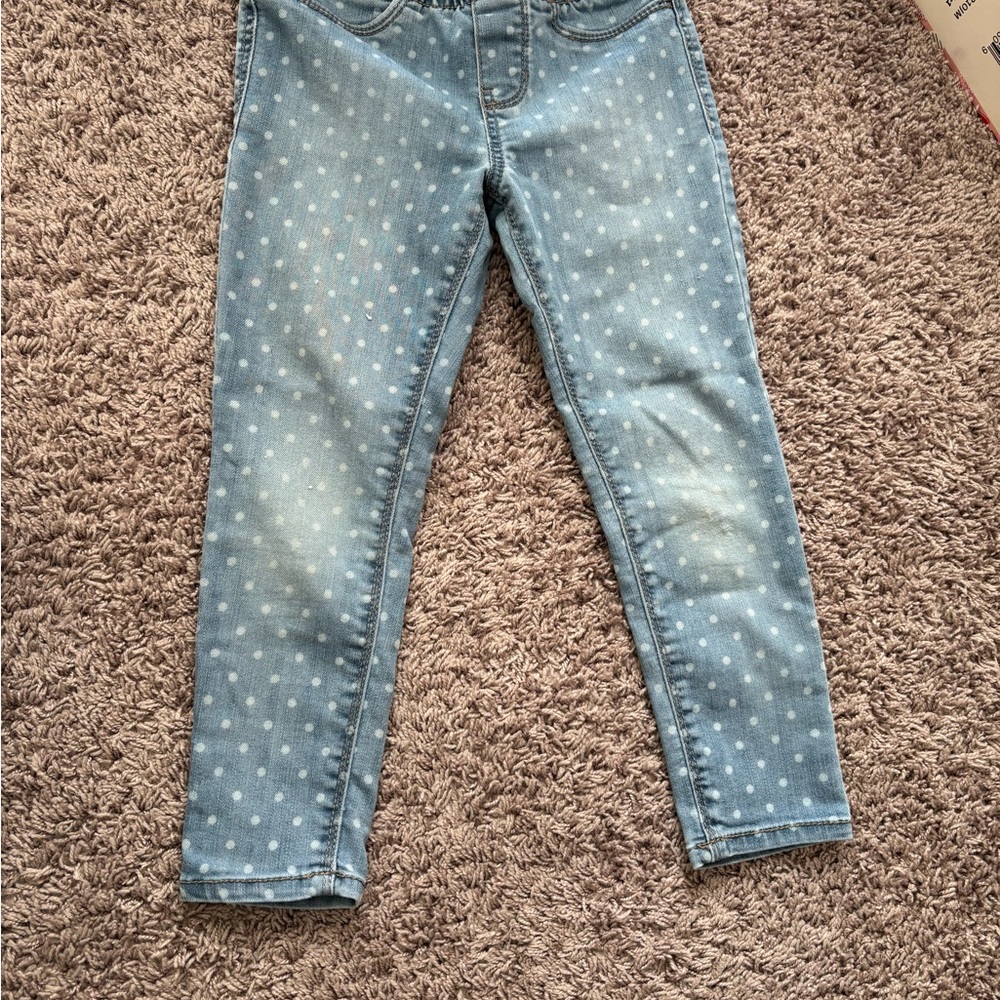 OshKosh B'gosh Light Blue Polka Dot Cropped Jeans/jeggings Bundle